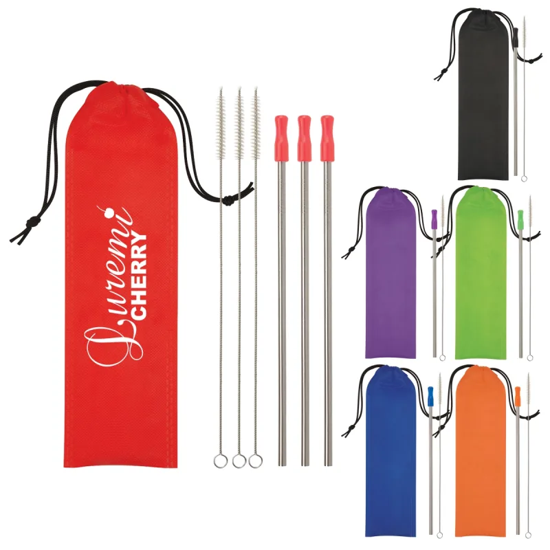 3- Pack Stainless Steel Straw Kit — view 8