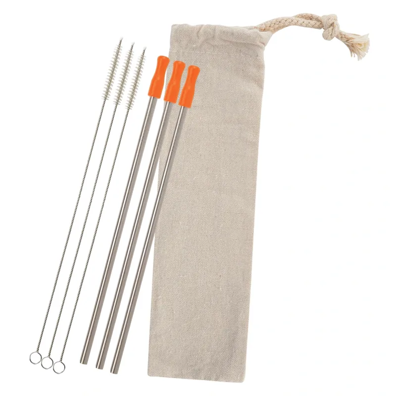 3-Pack Stainless Straw Kit with Cotton Pouch — view 12