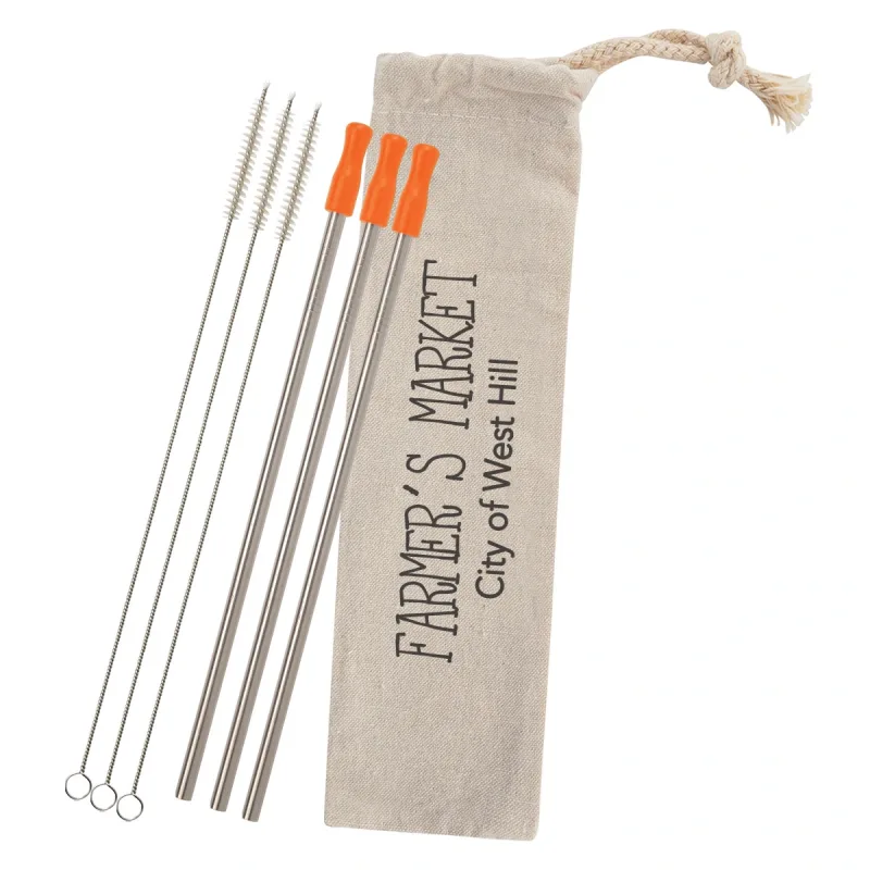 3-Pack Stainless Straw Kit with Cotton Pouch — view 13