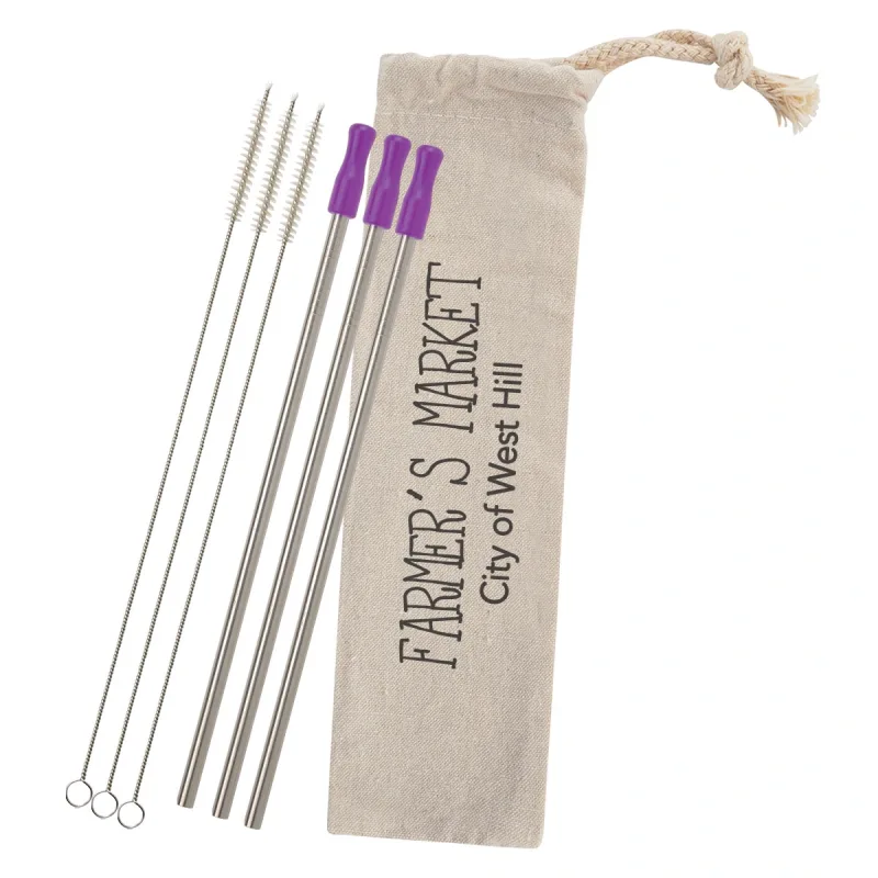 3-Pack Stainless Straw Kit with Cotton Pouch — view 16