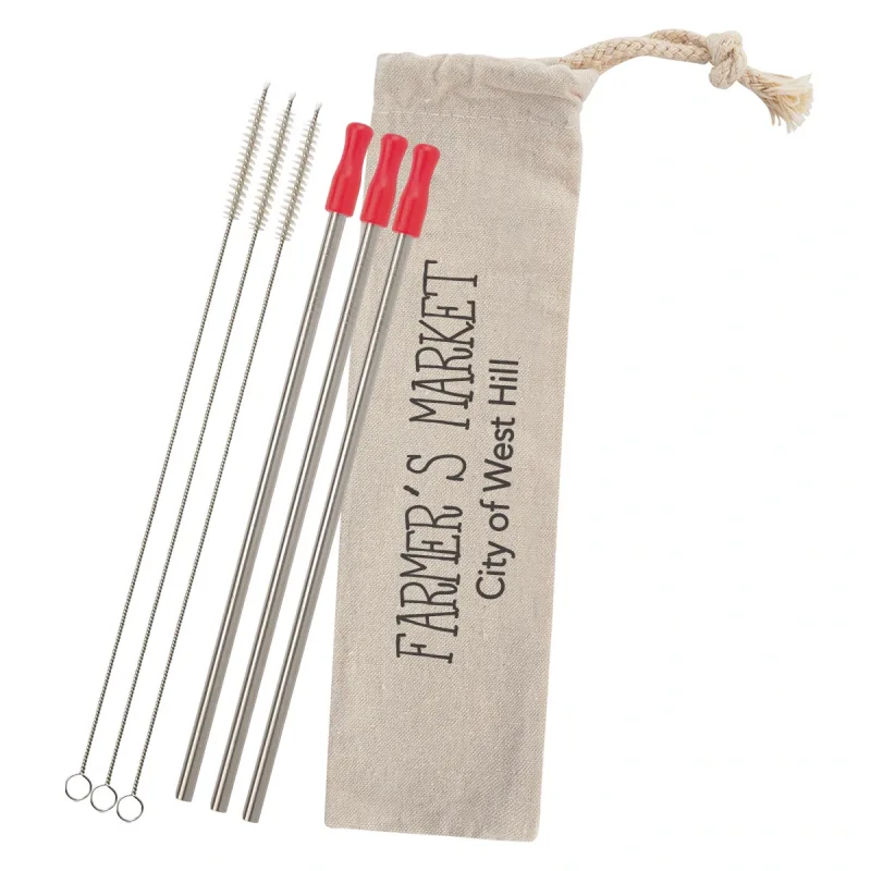 3-Pack Stainless Straw Kit with Cotton Pouch — view 17