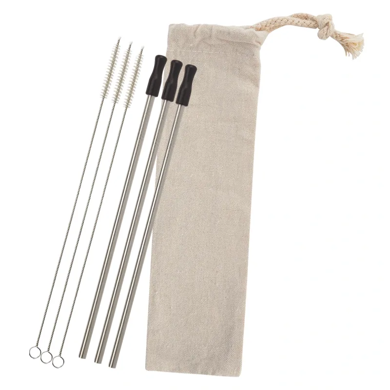 3-Pack Stainless Straw Kit with Cotton Pouch — view 2
