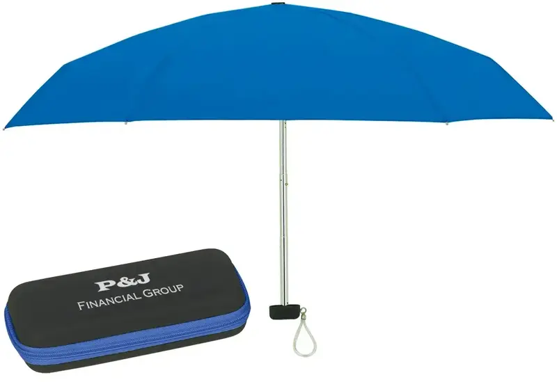 Arc Telescopic Folding Travel Umbrella With Eva Case - 37"