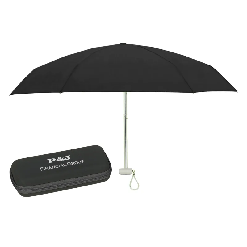 37" Arc Telescopic Folding Travel Umbrella With Eva Case — view 3