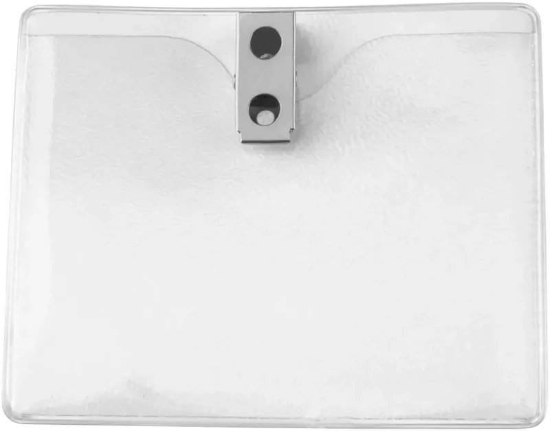 Personalized Clear Vinyl Badge Holder - Imprinted (Horizontal) — view 2