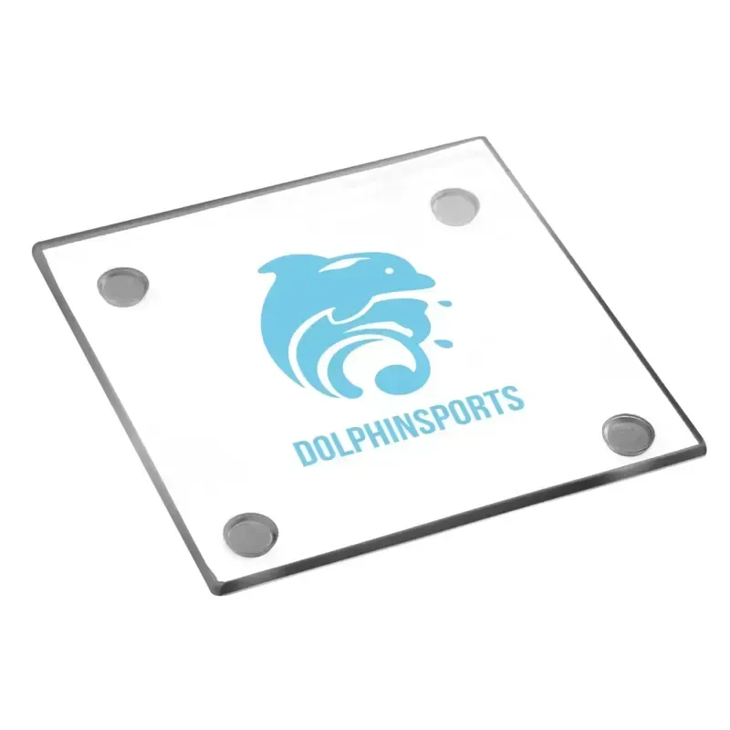 Branded Glass Square Coasters - 4"