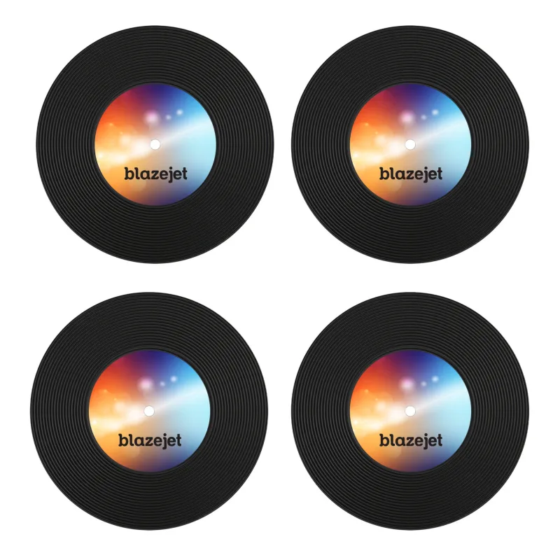 4 Piece Record Coaster Set In Box — view 2