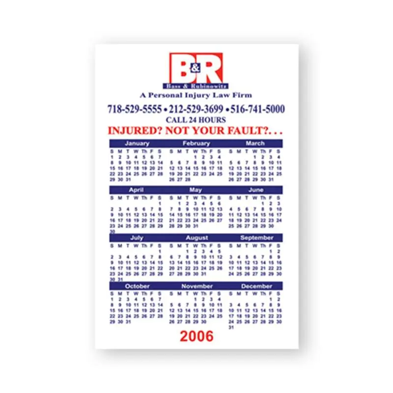 4"x6" Calendar Magnet Custom Imprinted Magnets - 30mil