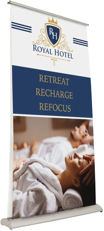 46.5" Deluxe Pro Retractor Double-Banner Kit (No-Curl Opaque Fabric) — view 6