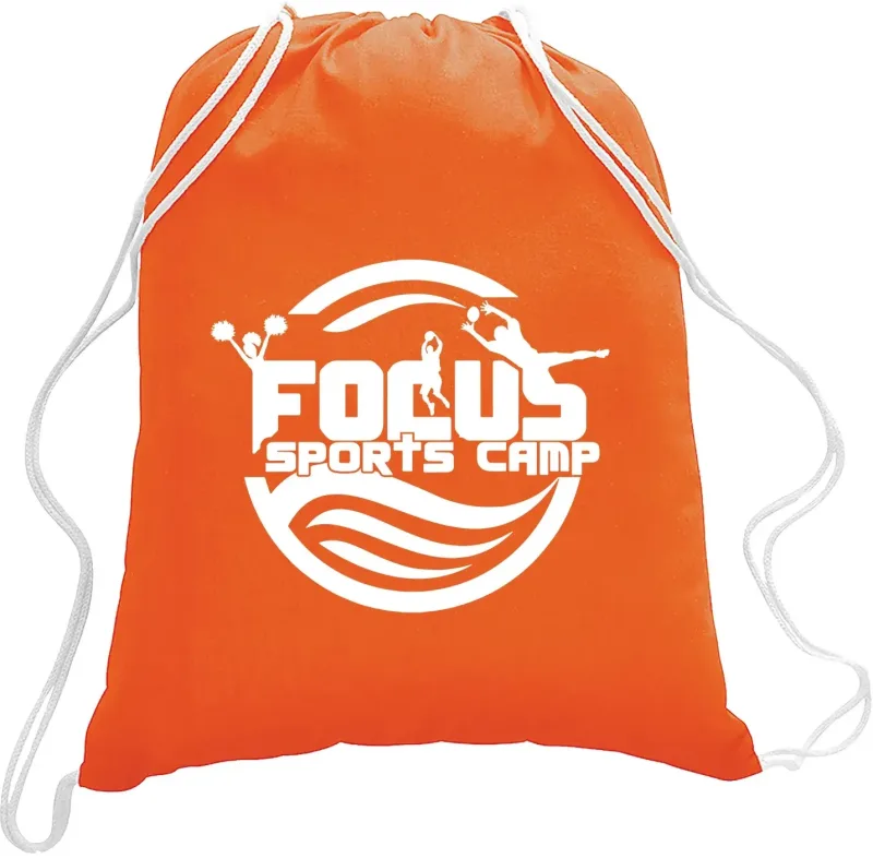 Branded Cotton Canvas Drawstring Backpack — view 10