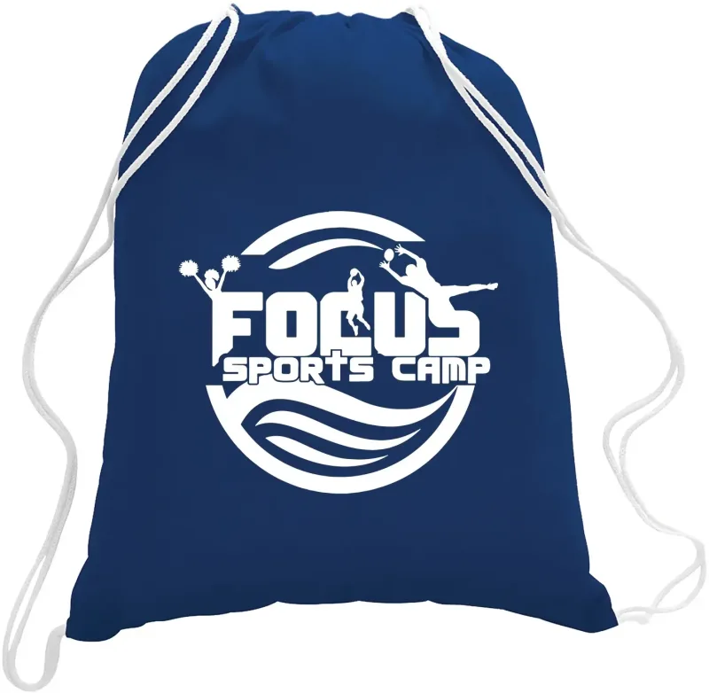 Branded Cotton Canvas Drawstring Backpack — view 11
