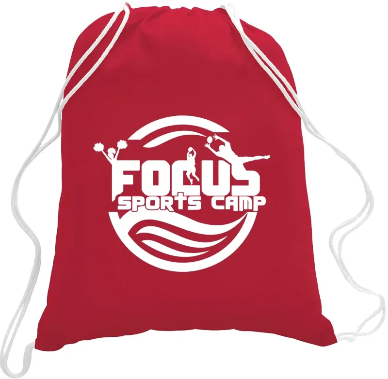 Branded Cotton Canvas Drawstring Backpack — view 12