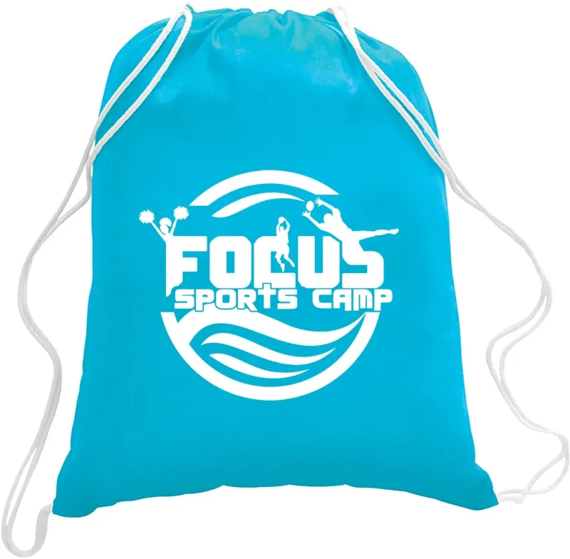 Branded Cotton Canvas Drawstring Backpack — view 6