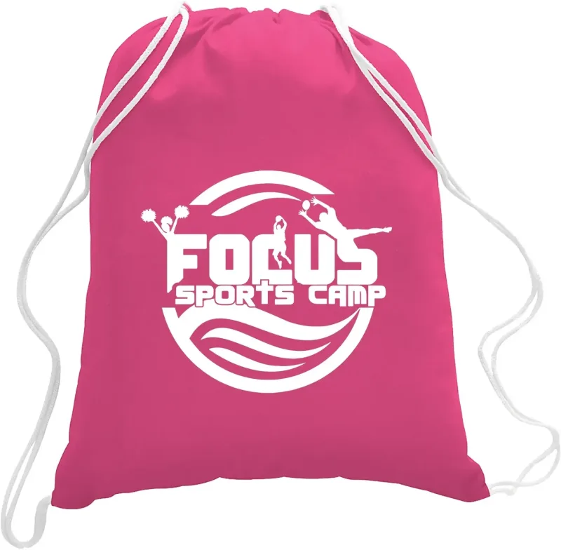Branded Cotton Canvas Drawstring Backpack — view 7