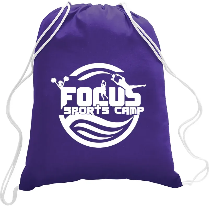 Branded Cotton Canvas Drawstring Backpack — view 8