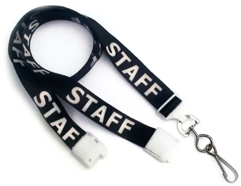 Custom Staff Lanyard - 5/8" Dye Sublimated with Breakaway and Swivel Hook