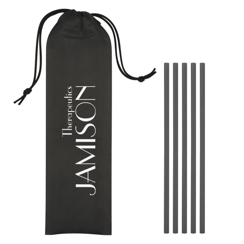 5-Pack On The Go Straws With Pouch — view 3