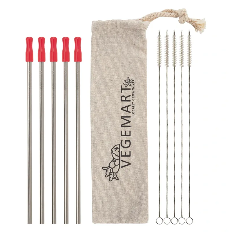 5-Pack Stainless Straw Kit with Cotton Pouch — view 11