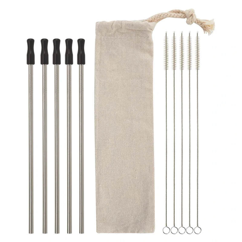 5-Pack Stainless Straw Kit with Cotton Pouch — view 12