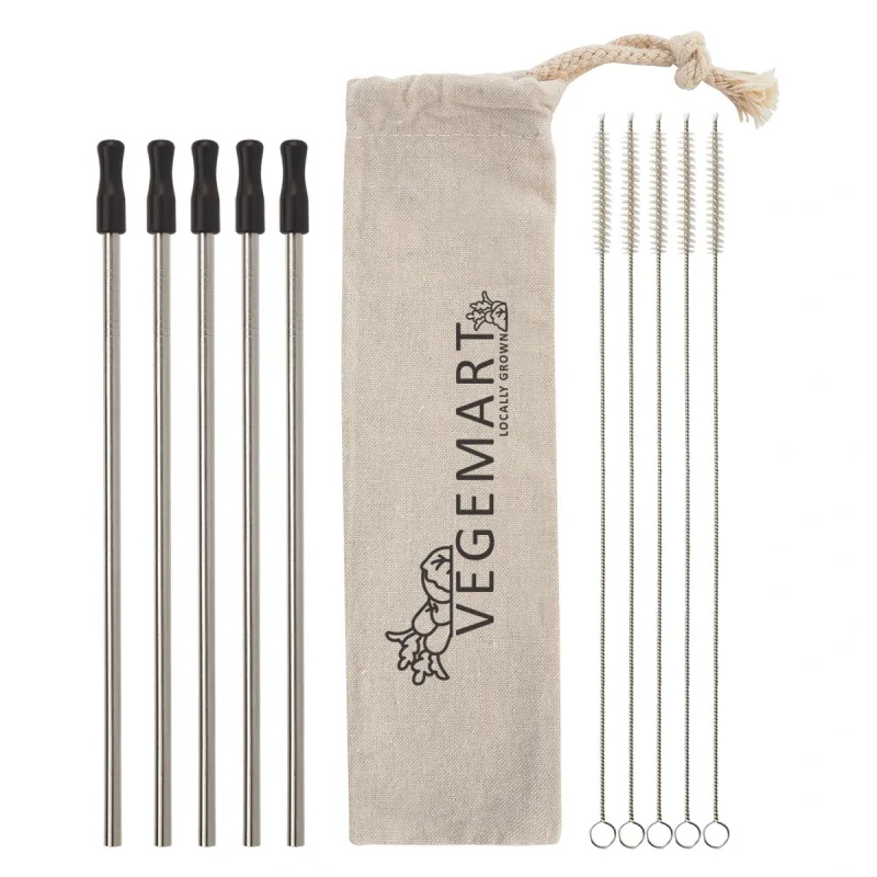 5-Pack Stainless Straw Kit with Cotton Pouch — view 13