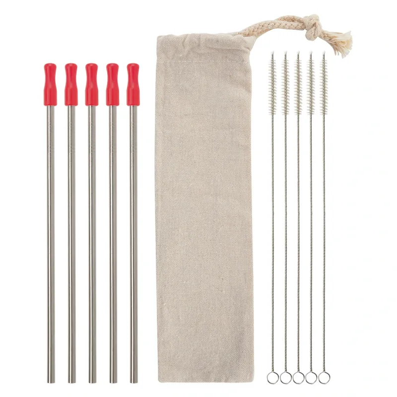 5-Pack Stainless Straw Kit with Cotton Pouch — view 5