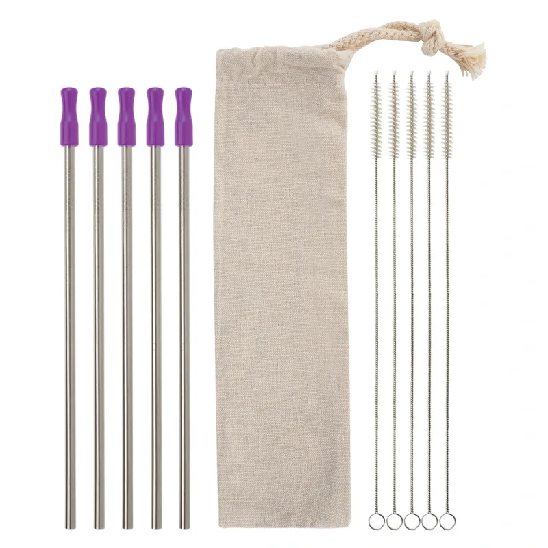5-Pack Stainless Straw Kit with Cotton Pouch — view 8