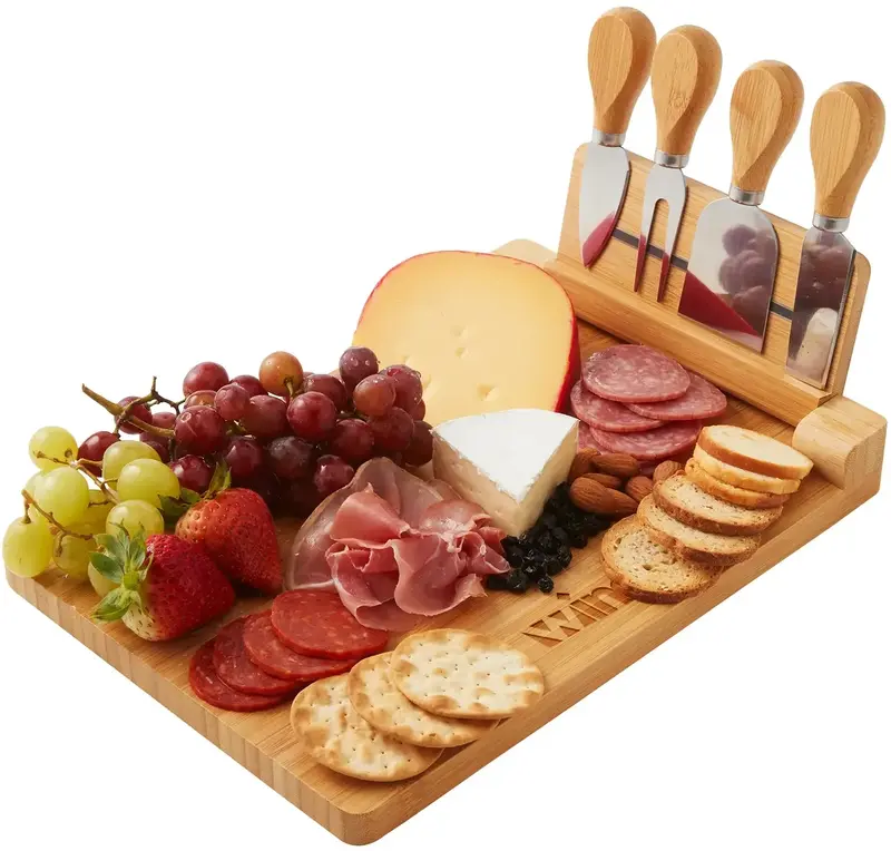 Personalized Magnetic Bamboo Cheese Board Set (5-Piece)