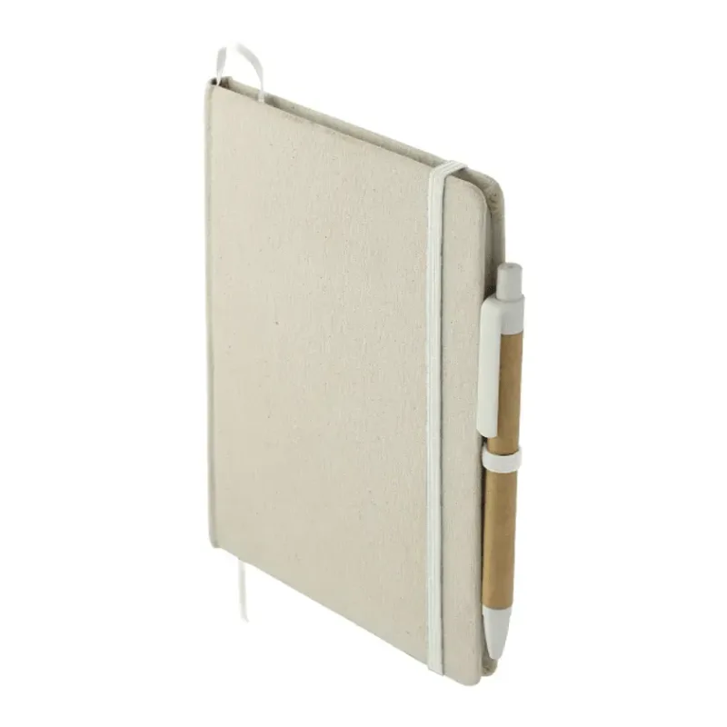 Custom Organic Cotton Bound Notebook with Pen - 5" x 7" — view 3