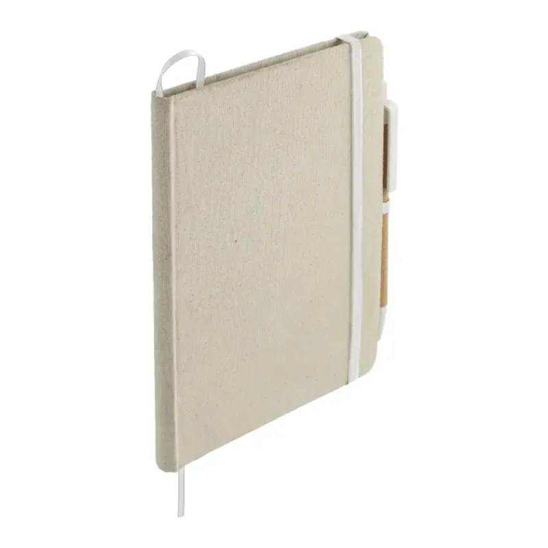 Custom Organic Cotton Bound Notebook with Pen - 5" x 7" — view 4
