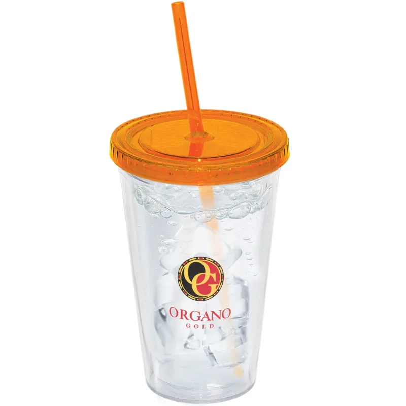 500 Ml. (17 Fl. Oz.) Double Walled Tumbler With Straw — view 3