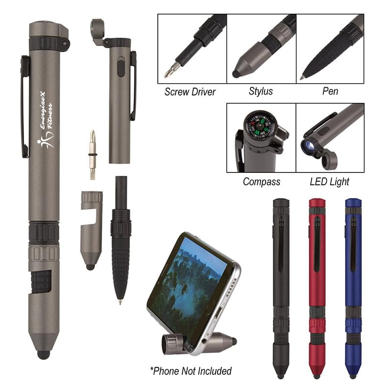 Imprinted 6-In-1 Quest Multi Tool Pen