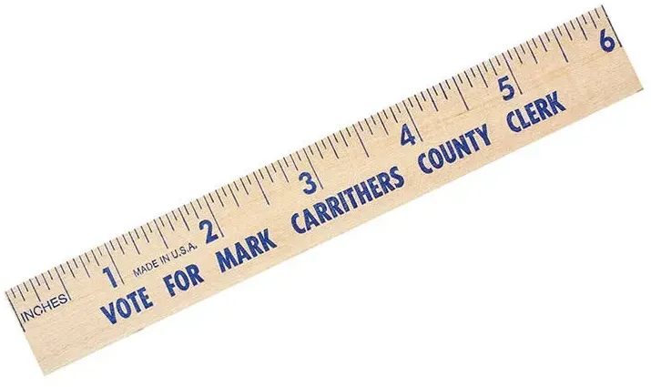 6" Natural Finish Flat Wood Ruler