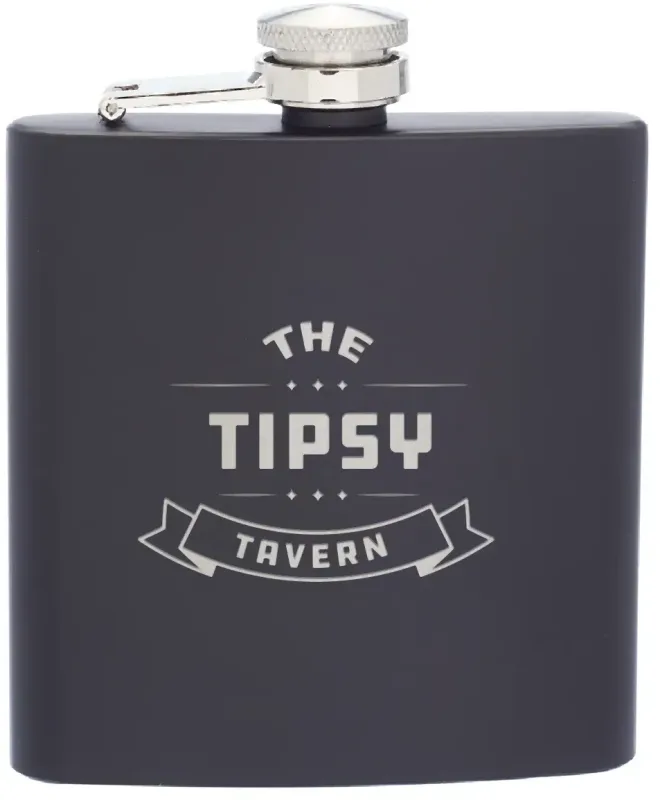 6 oz. Lazio Stainless Steel Hip Flask w/ Laser Engraving — view 4