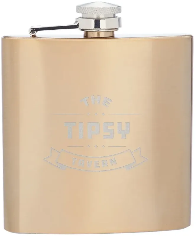 6 oz. Lazio Stainless Steel Hip Flask w/ Laser Engraving — view 8