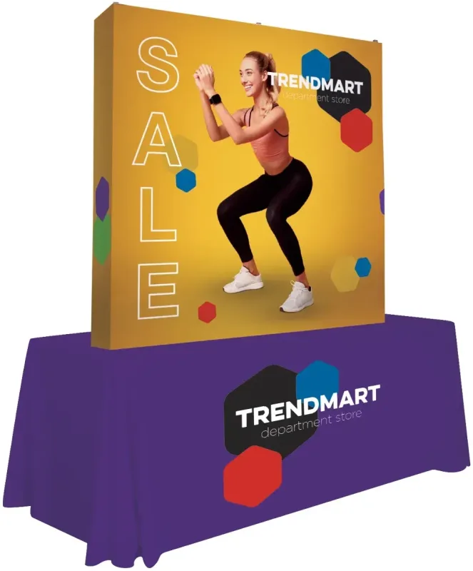 6' Straight Splash Tabletop Display Wrap Kit (Block-Out Fabric) — view 2