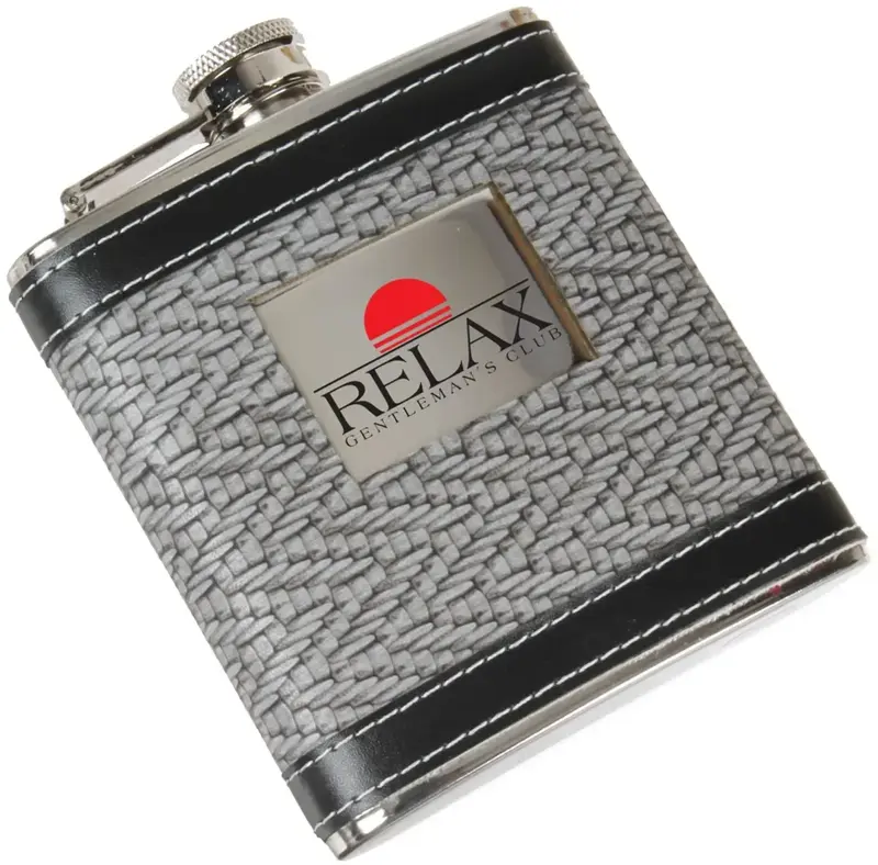 Branded Herringbone Flask (6oz)