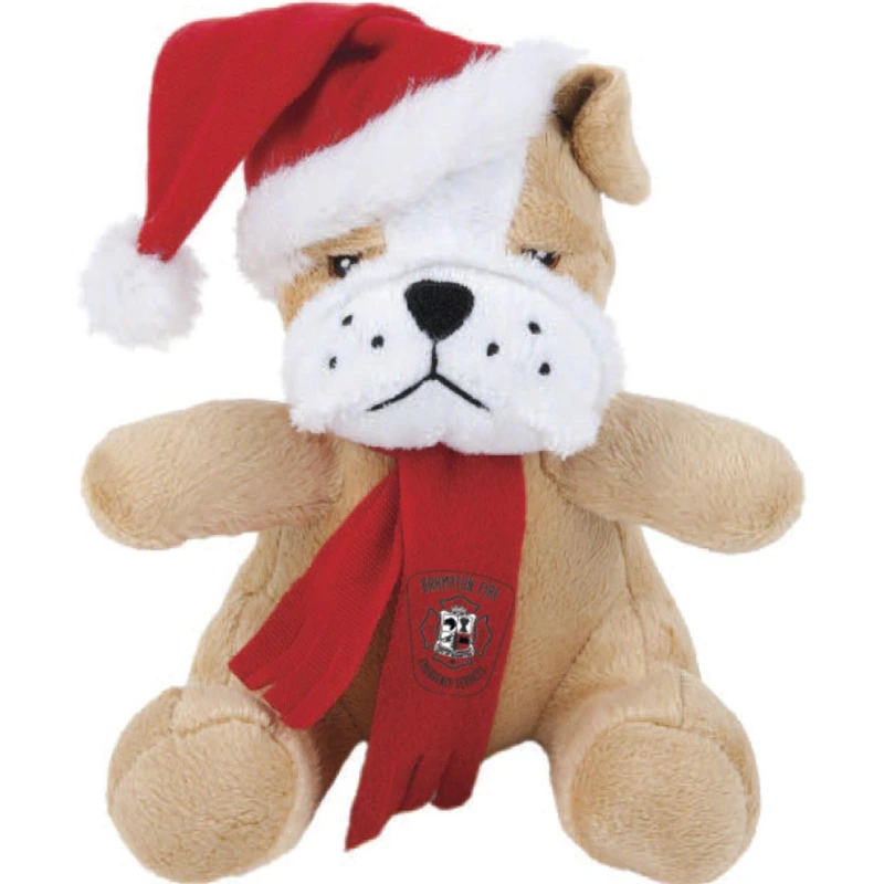 Extra Soft Stuffed Christmas Bulldog - 7"