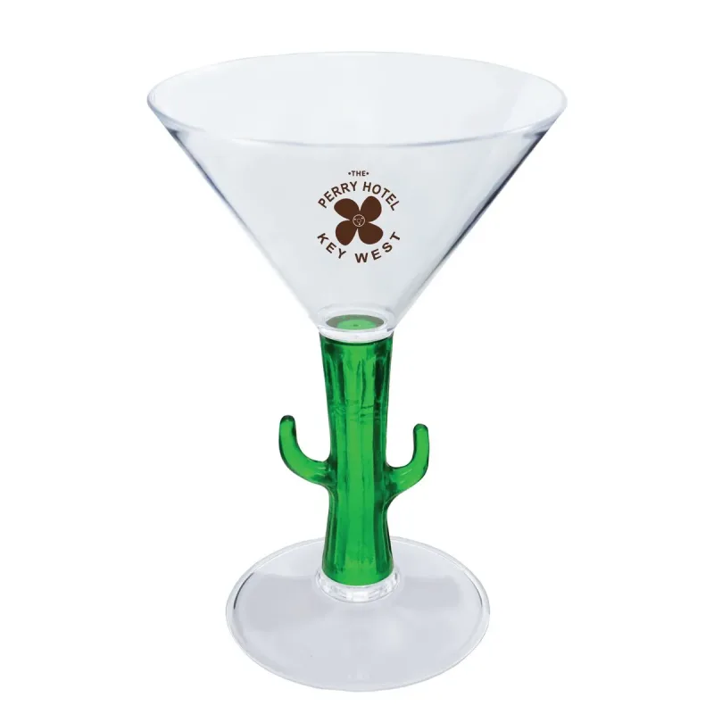 7 oz. Novelty Stem Plastic Martini Glass — view 3