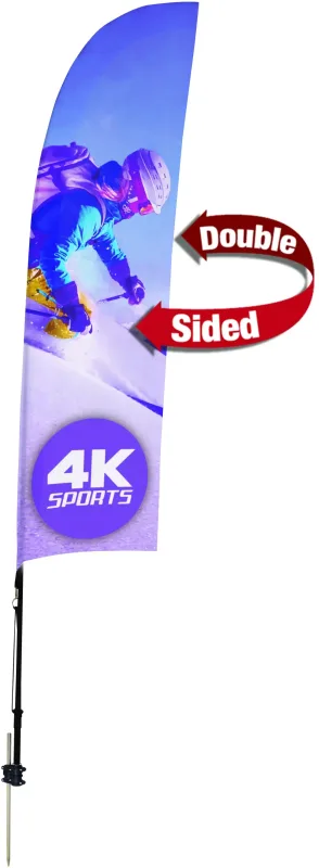 7' Streamline Blade Sail Sign Kit (Double-Sided with Ground Spike) — view 3