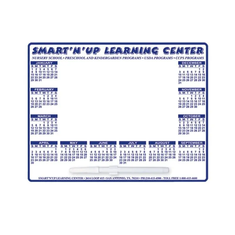 8 1/2"X11" Custom Calendar Memo Board w/ Magnets or Tape