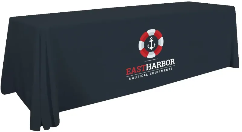 8' Stain-Resistant 3-Sided Table Throw (Full-Color Imprint, One Location) — view 10