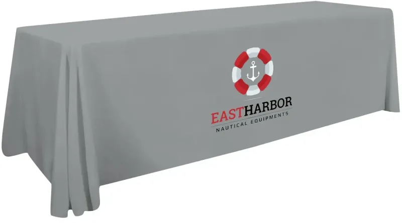 8' Stain-Resistant 3-Sided Table Throw (Full-Color Imprint, One Location) — view 11