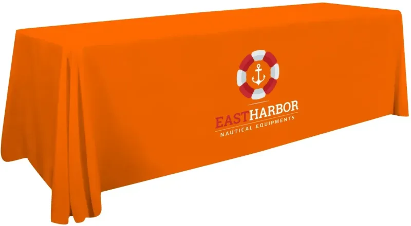 8' Stain-Resistant 3-Sided Table Throw (Full-Color Imprint, One Location) — view 15