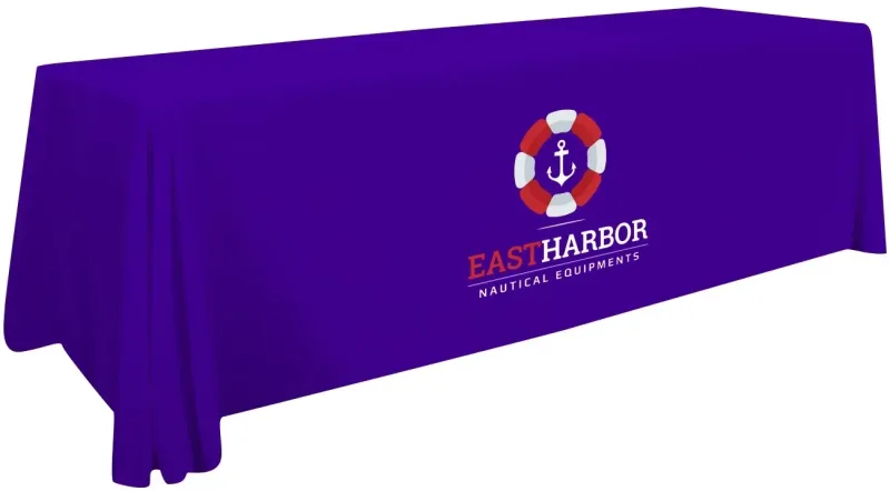 8' Stain-Resistant 3-Sided Table Throw (Full-Color Imprint, One Location) — view 16