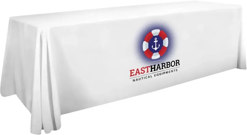 8' Stain-Resistant 3-Sided Table Throw (Full-Color Imprint, One Location) — view 19