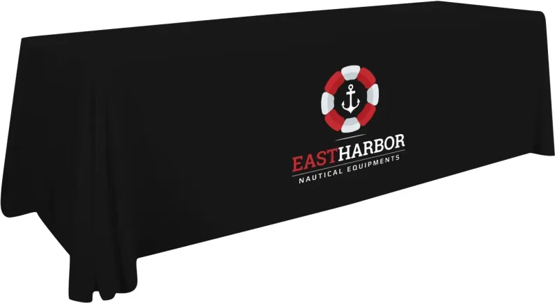 8' Stain-Resistant 3-Sided Table Throw (Full-Color Imprint, One Location) — view 6