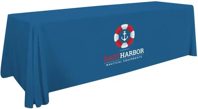 8' Stain-Resistant 3-Sided Table Throw (Full-Color Imprint, One Location) — view 7