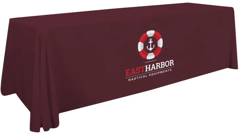 8' Stain-Resistant 3-Sided Table Throw (Full-Color Imprint, One Location) — view 9