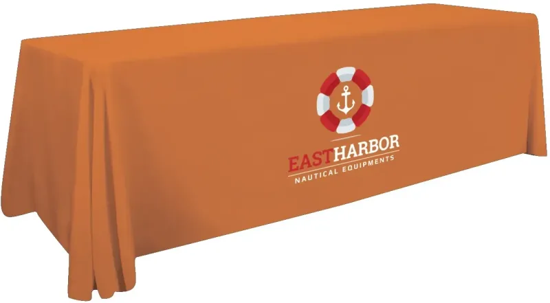 8' Stain-Resistant 4-Sided Table Throw (Full-Color Imprint, One Location) — view 15