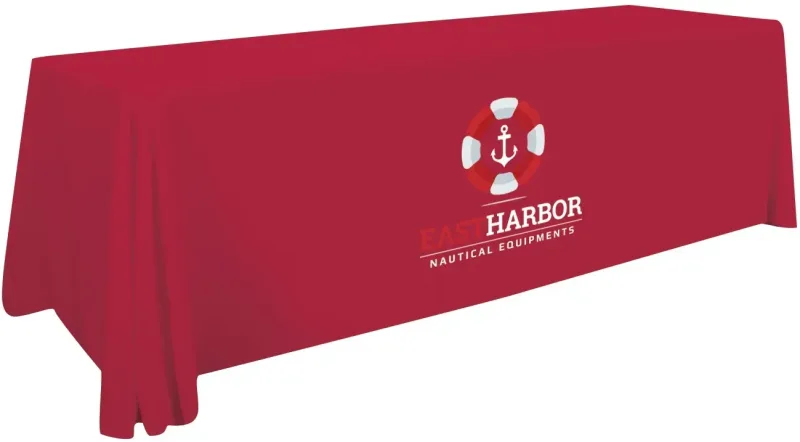 8' Stain-Resistant 4-Sided Table Throw (Full-Color Imprint, One Location) — view 17